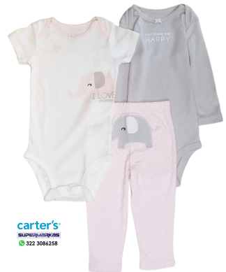 CONJUNTO CARTER´S BEBE NENA 3 PIEZAS