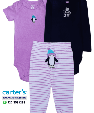 CONJUNTO CARTER'S BEBE NENA 3 PIEZAS
