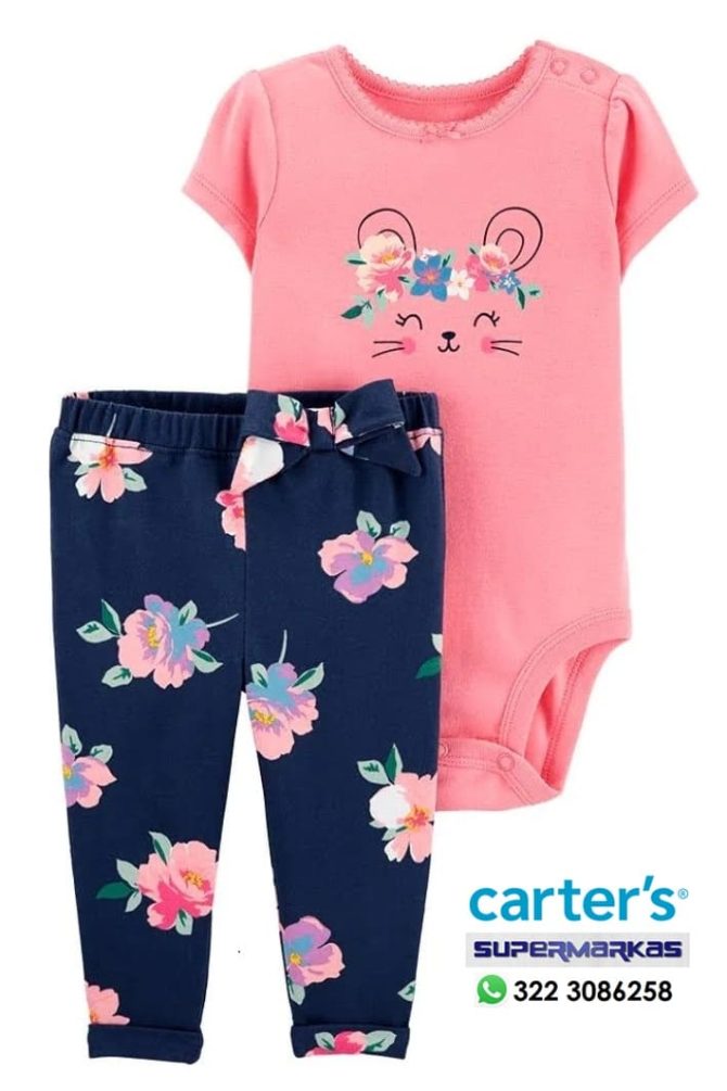 CONJUNTO CARTER'S BEBE NENA 2 PIEZAS