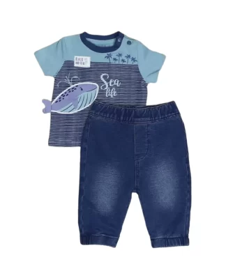 CONJUNTO BLACK AND BLUE BEBE NENE 2 PIEZAS