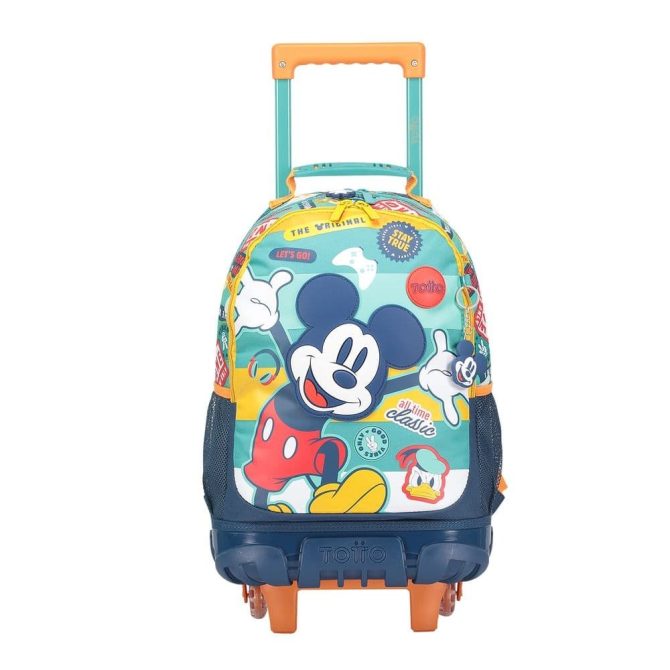 MORRAL TOTTO RUEDAS BOMPER MICKEY - TALLA M - AZUL VERDE