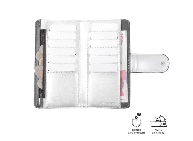 BILLETERA TOTTO LATTUS - GRIS