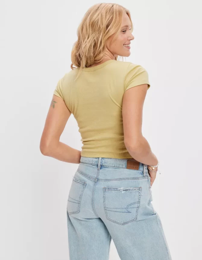 CAMISETA AMERICAN EAGLE MUJER - CROP TOP