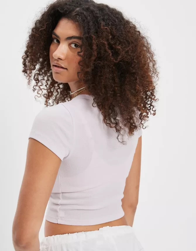 CAMISETA AMERICAN EAGLE MUJER - CROP TOP