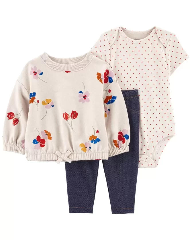 CONJUNTO CARTER'S BEBE NENA 3 PIEZAS