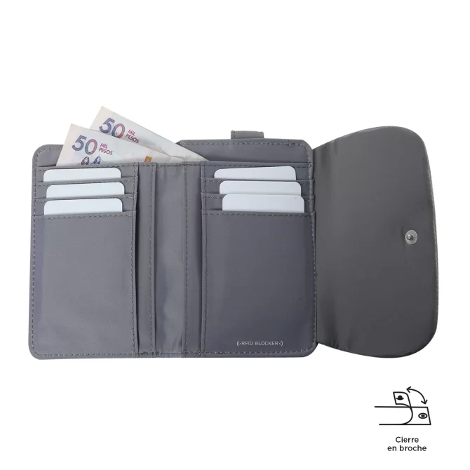 BILLETERA TOTTO EVA 2 - GRIS