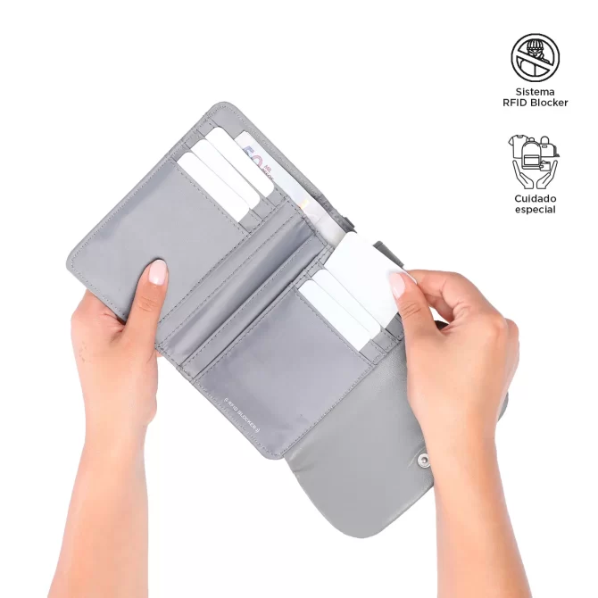 BILLETERA TOTTO EVA 2 - GRIS