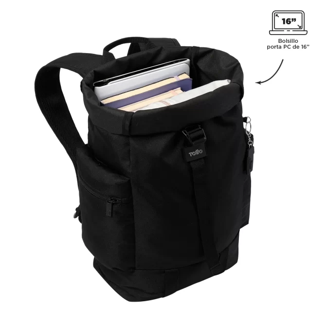 MORRAL TOTTO RAY DEPORTIVO - TALLA M - NEGRO