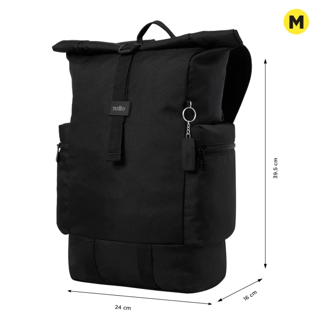 MORRAL TOTTO RAY DEPORTIVO - TALLA M - NEGRO