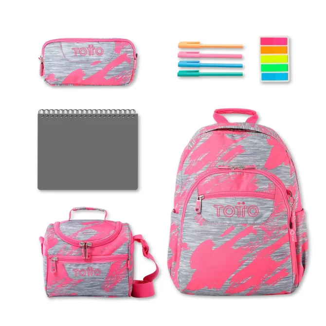 MORRAL TOTTO ACUARELA JUVENIL PORTA PC 14" - TALLA L - ROSADO