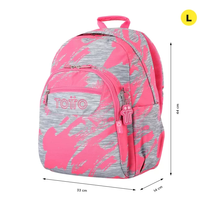 MORRAL TOTTO ACUARELA JUVENIL PORTA PC 14" - TALLA L - ROSADO