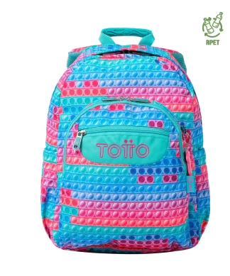 MORRAL TOTTO ACUARELA JUVENIL PORTA PC 14" - TALLA L - AZUL