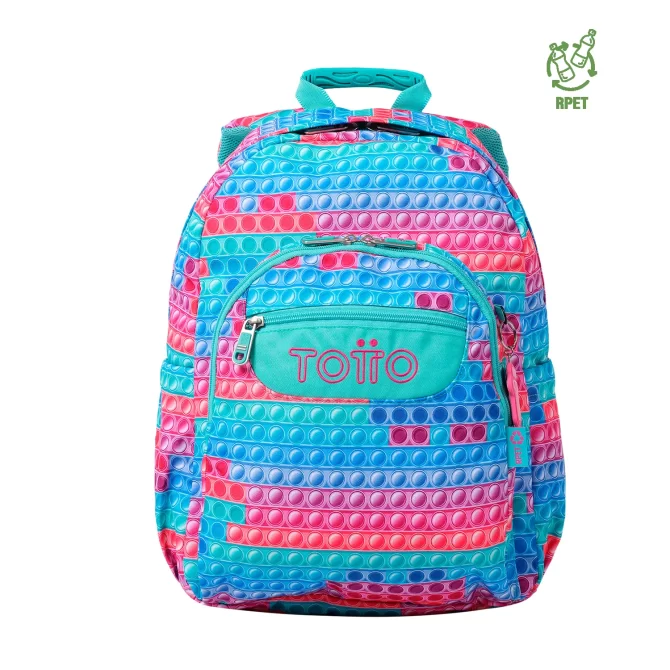 MORRAL TOTTO ACUARELA JUVENIL PORTA PC 14" - TALLA L - AZUL