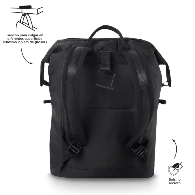 MORRAL TOTTO METALLIC- TALLA M - NEGRO