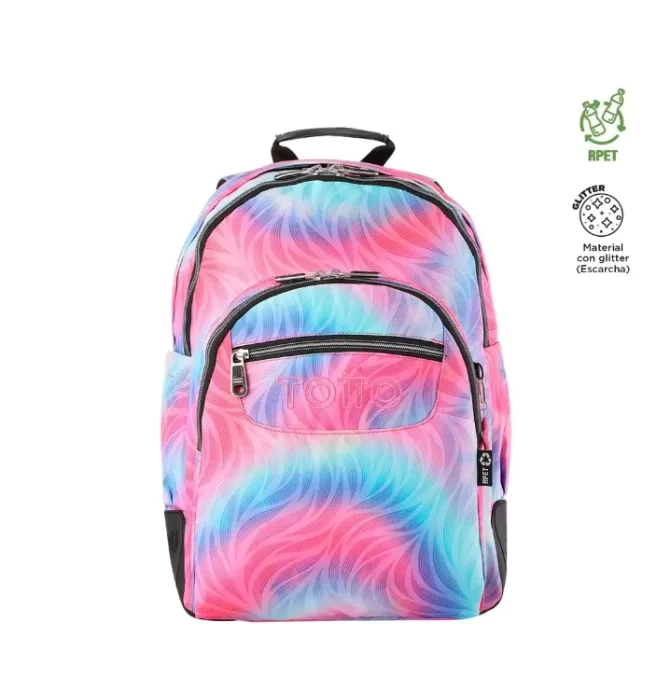 MORRAL TOTTO RAYOL GLITTER - TALLA L - ROSADO