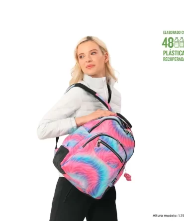 MORRAL TOTTO RAYOL GLITTER - TALLA L - ROSADO