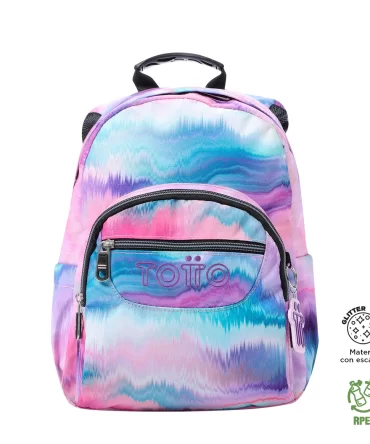 MORRAL TOTTO TEMPERA GLITTER JUVENIL PORTA TABLET 10" - TALLA S - ROSADO