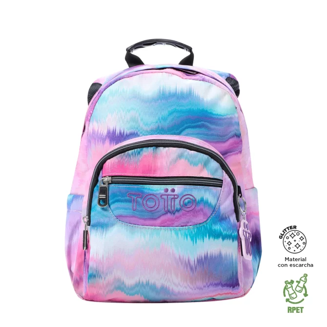 MORRAL TOTTO TEMPERA GLITTER JUVENIL PORTA TABLET 10" - TALLA S - ROSADO