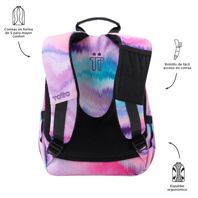 MORRAL TOTTO TEMPERA GLITTER JUVENIL PORTA TABLET 10" - TALLA S - ROSADO