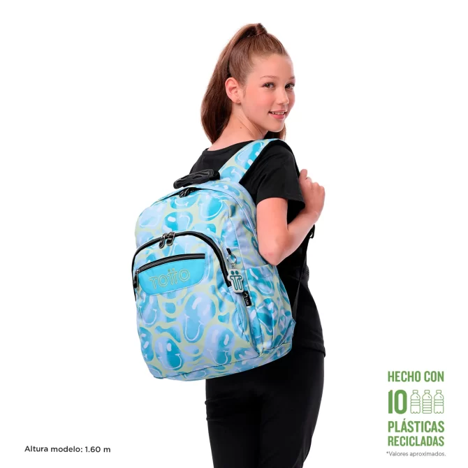 MORRAL TOTTO ACUARELA JUVENIL PORTA PC 14" - TALLA L - AMARILLO