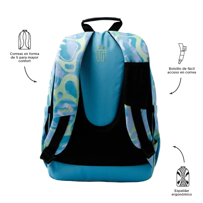 MORRAL TOTTO ACUARELA JUVENIL PORTA PC 14" - TALLA L - AMARILLO
