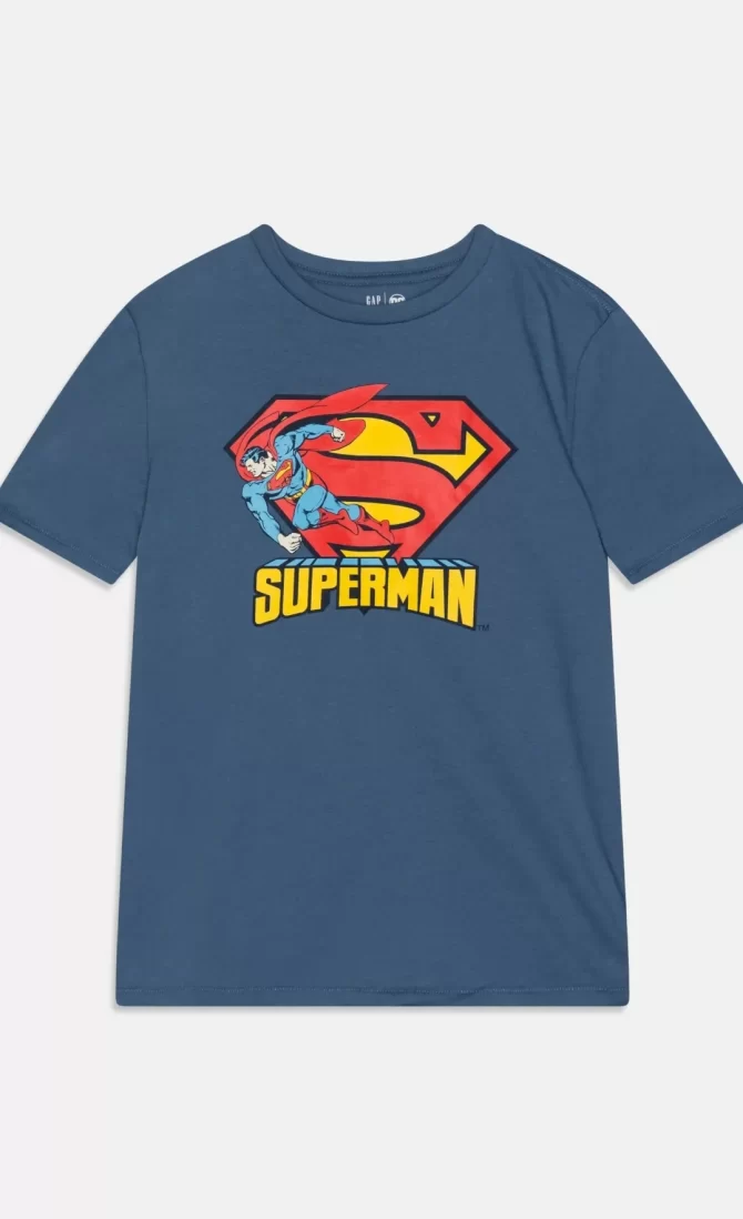 CAMISETA GAP NIÑO SUPERMAN - CUELLO REDONDO