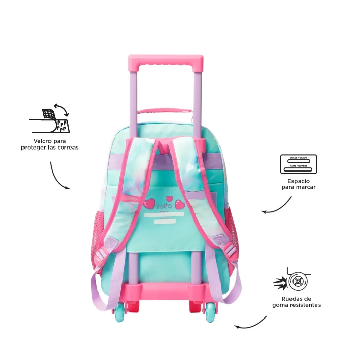 MORRAL TOTTO RUEDAS SWEETY HEART - TALLA M - ROSADO