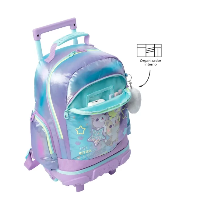 MORRAL TOTTO RUEDAS FRIENDS - TALLA M - LILA