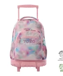 MORRAL TOTTO RUEDAS RENGLON GLITTER - TALLA L - ROSADO