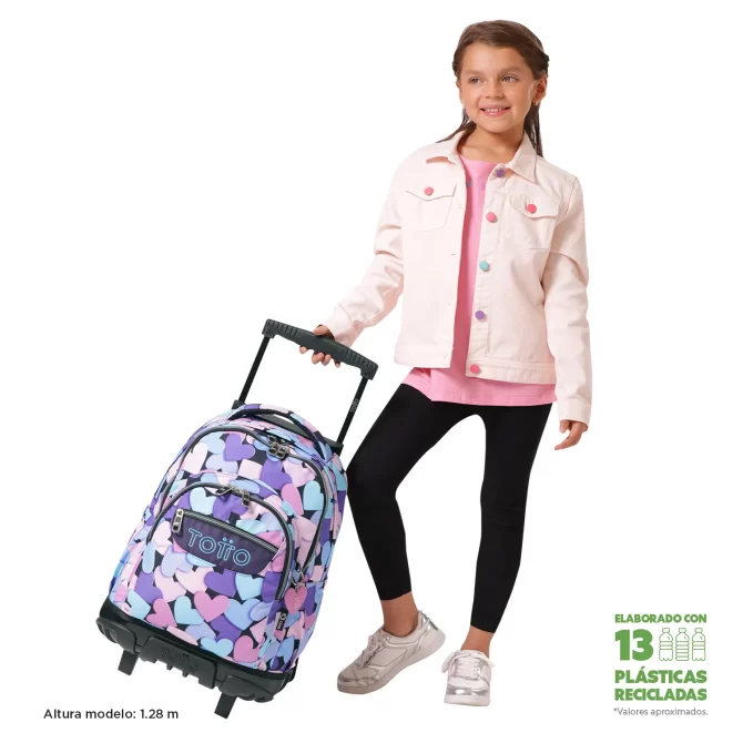 MORRAL TOTTO RUEDAS RENGLON - TALLA L - MORADO