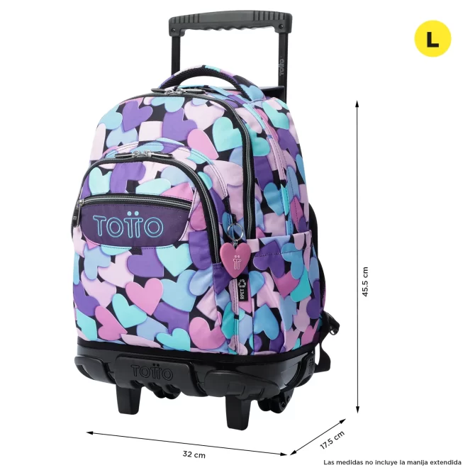 MORRAL TOTTO RUEDAS RENGLON - TALLA L - MORADO