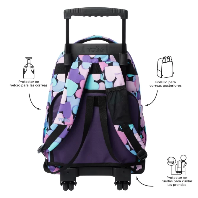 MORRAL TOTTO RUEDAS RENGLON - TALLA L - MORADO