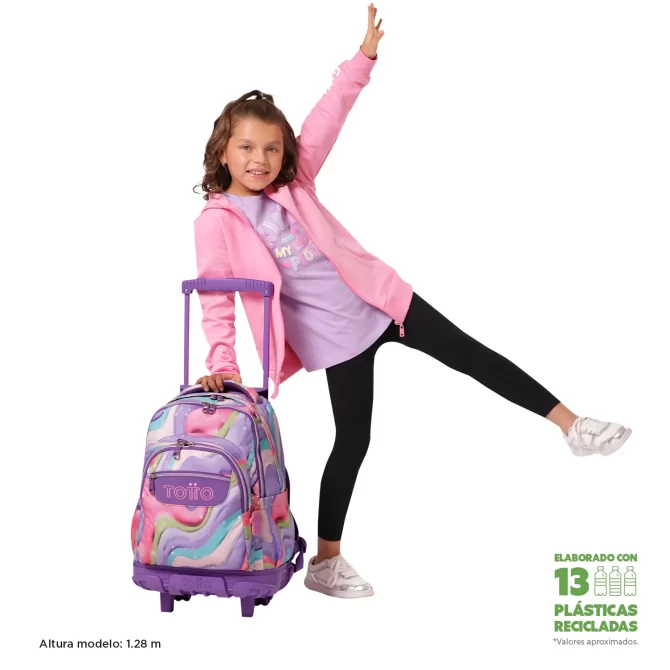 MORRAL TOTTO RUEDAS RENGLON - TALLA L - MORADO