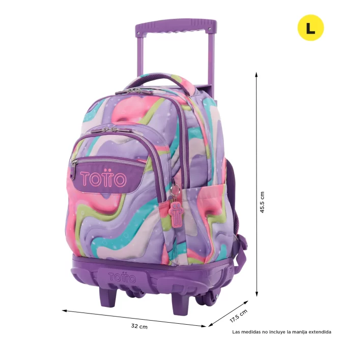 MORRAL TOTTO RUEDAS RENGLON - TALLA L - MORADO