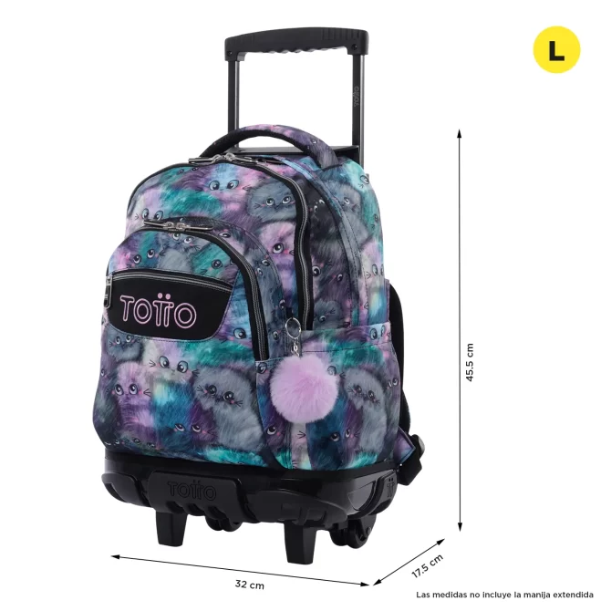 MORRAL TOTTO RUEDAS RENGLON - TALLA L - NEGRO