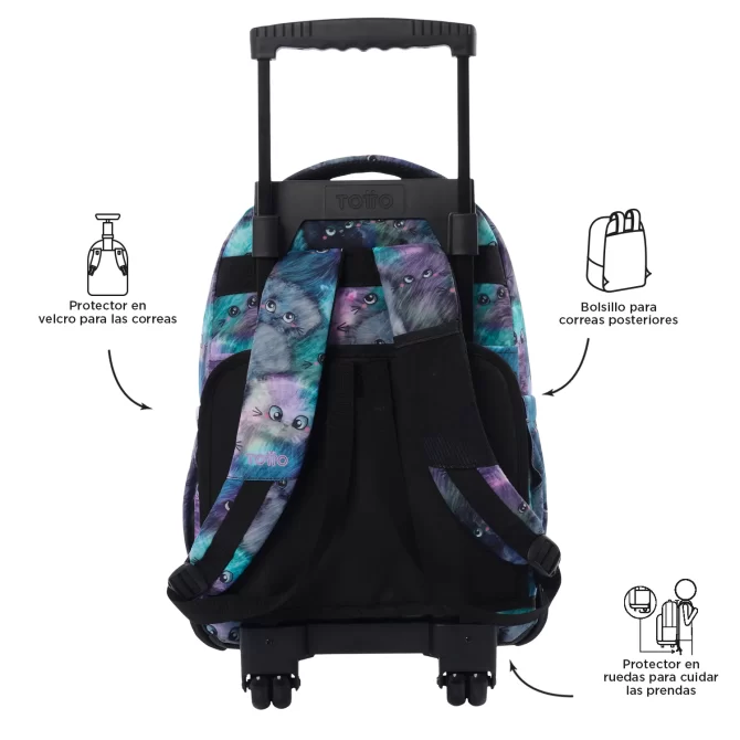 MORRAL TOTTO RUEDAS RENGLON - TALLA L - NEGRO