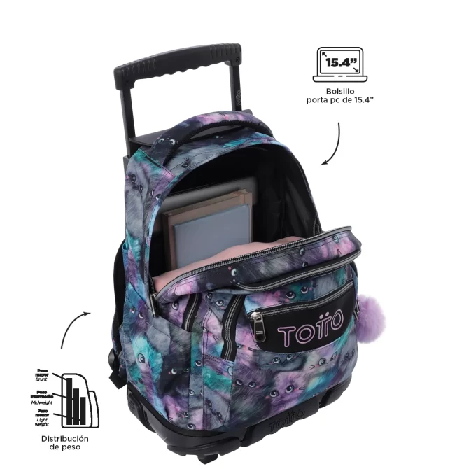 MORRAL TOTTO RUEDAS RENGLON - TALLA L - NEGRO