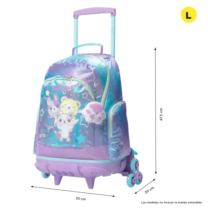 MORRAL TOTTO RUEDAS FRIENDS - TALLA L - MORADO