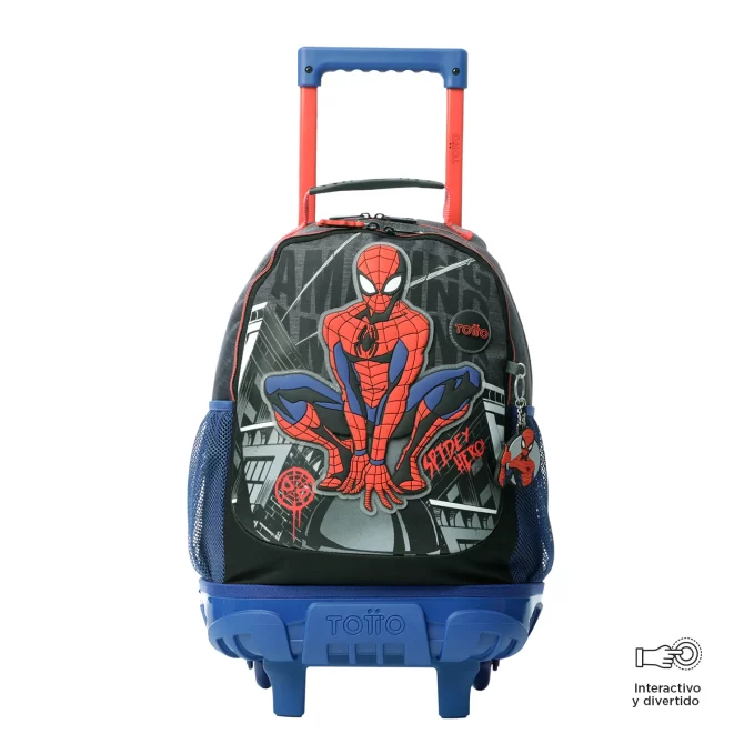 MORRAL TOTTO RUEDAS SPIDERMAN AMAZING - TALLA M - AZUL