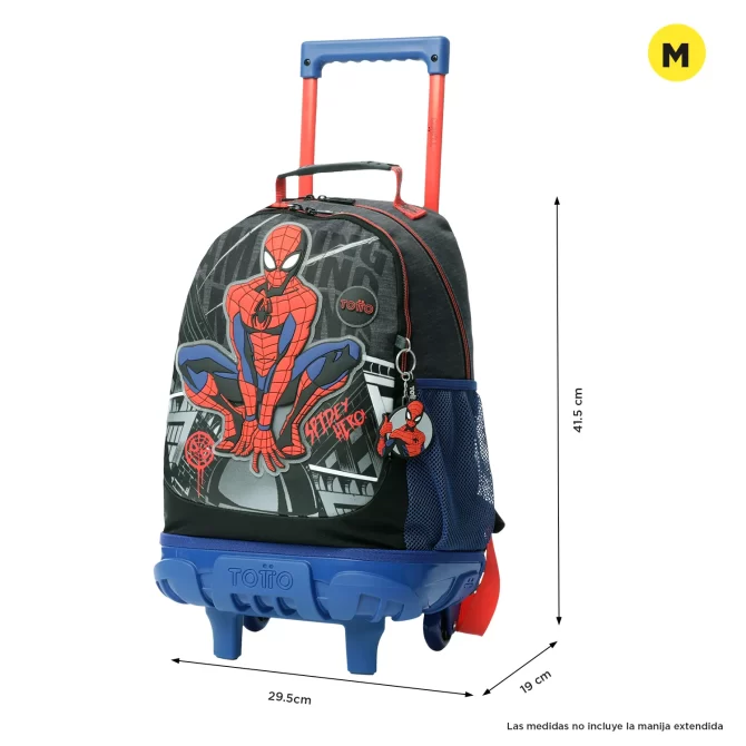 MORRAL TOTTO RUEDAS SPIDERMAN AMAZING - TALLA M - AZUL