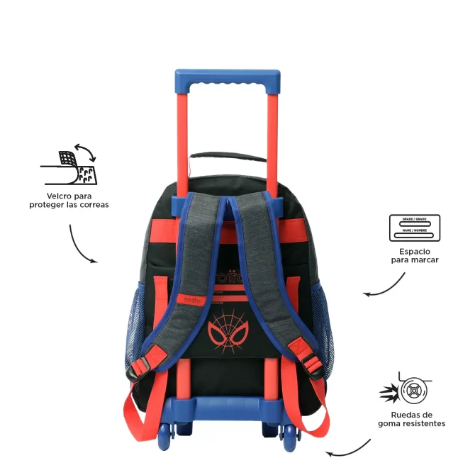 MORRAL TOTTO RUEDAS SPIDERMAN AMAZING - TALLA M - AZUL