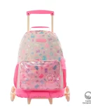 MORRAL TOTTO RUEDAS GUMMY BEAR - TALLA L - ROSADO