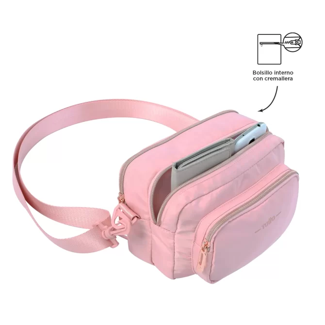 BOLSO TOTTO FUNTY CROSSBODY - ROSADO - TALLA XS