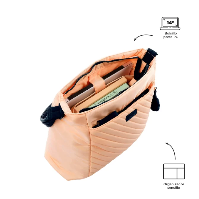 BOLSO TOTTO ARLYN SHOPING - DURAZNO - TALLA L