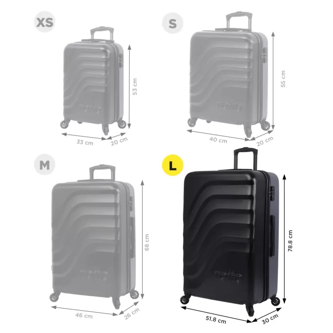 MALETA VIAJE TOTTO BAZY - TALLA L - NEGRO