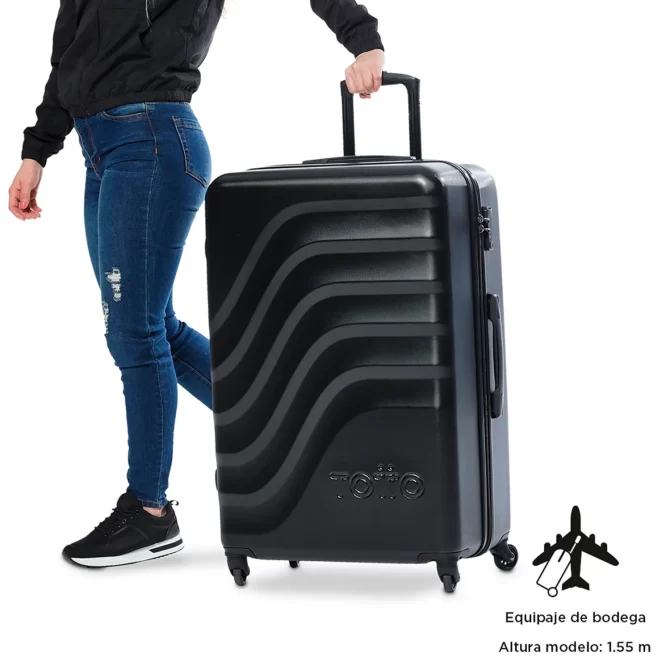 MALETA VIAJE TOTTO BAZY - TALLA L - NEGRO
