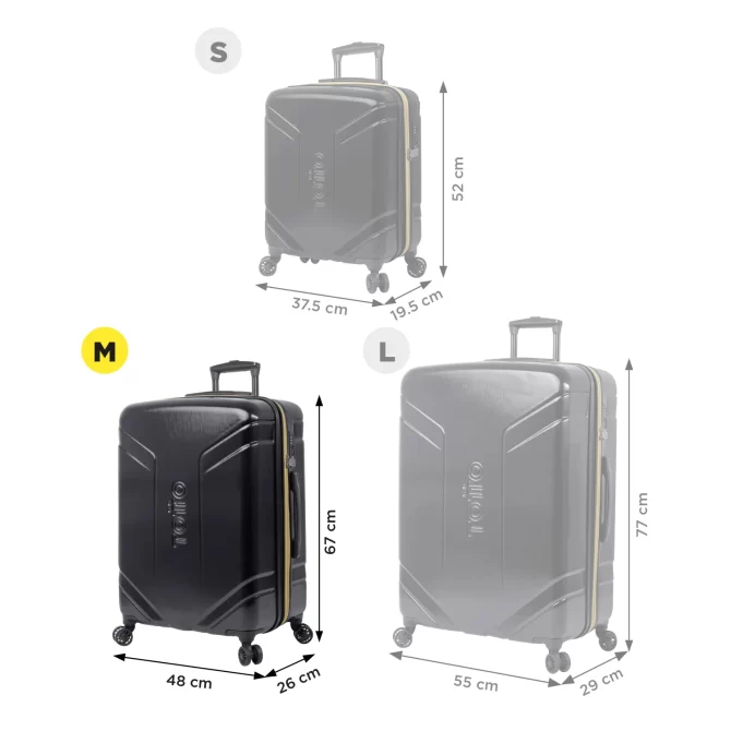 MALETA VIAJE TOTTO YAKANA - TALLA M - NEGRO