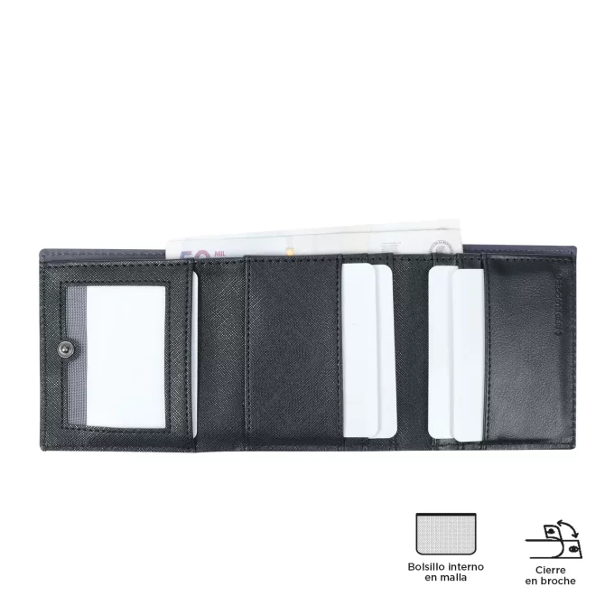 BILLETERA TOTTO SAFFIANO AQI - NEGRO