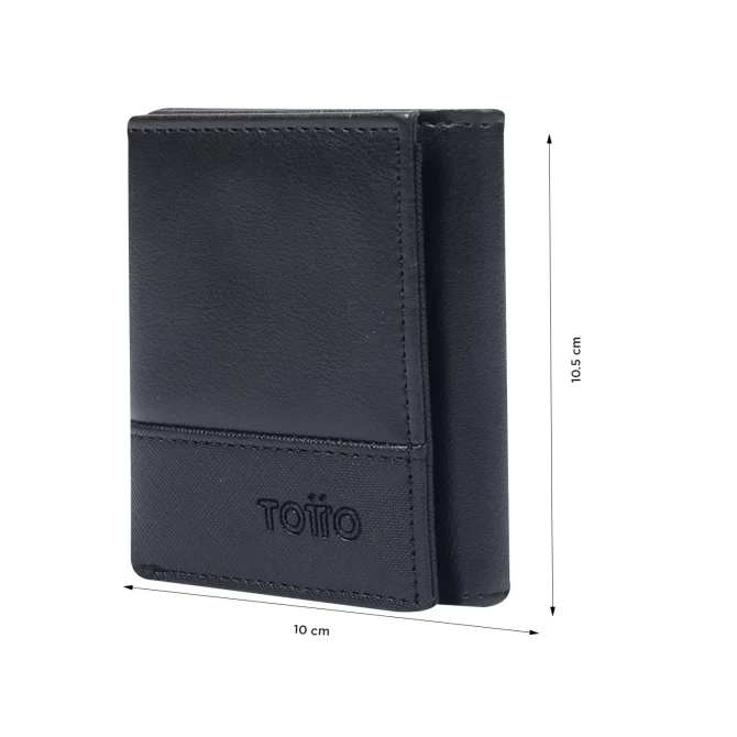 BILLETERA TOTTO SAFFIANO AQI - NEGRO