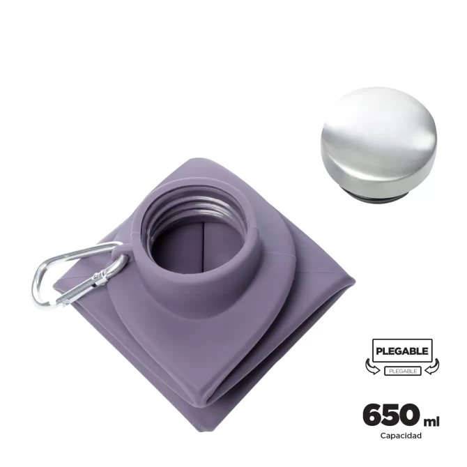 BOTELLON TOTTO PLEGABLE ORIGAMI 650 ML - MORADO